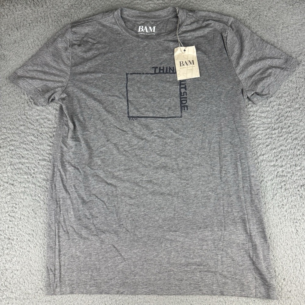 Bam Mens Original Air T Shirt Gray Bamboo Nwt Men's Medium Supreme Comfort